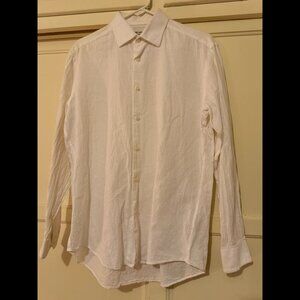 Ben Sherman | white | button down long sleeve dress shirt (15.5) (32-33) (M)